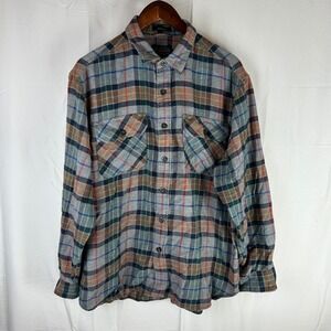 Pendleton Burnside Plaid Flannel Shirt Mens Large Button Up Long Sleeve *Flaw